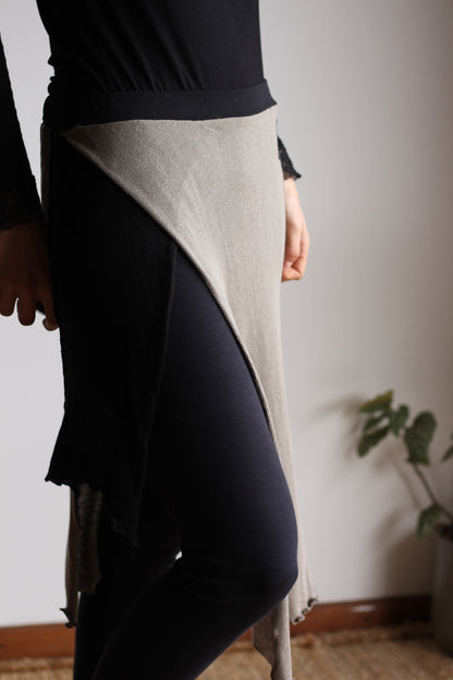 Asymmetric Organic Skirt | Gray & Black | S - M