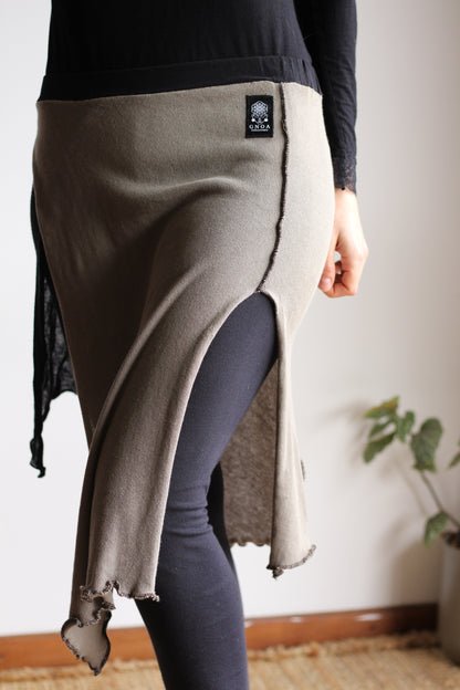Asymmetric Organic Skirt | Gray & Black | S - M