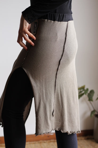 Asymmetric Organic Skirt | Gray & Black | S - M