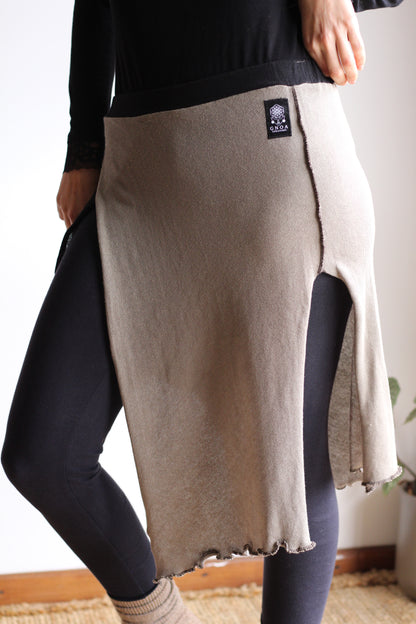 Asymmetric Organic Skirt | Gray & Black | S - M