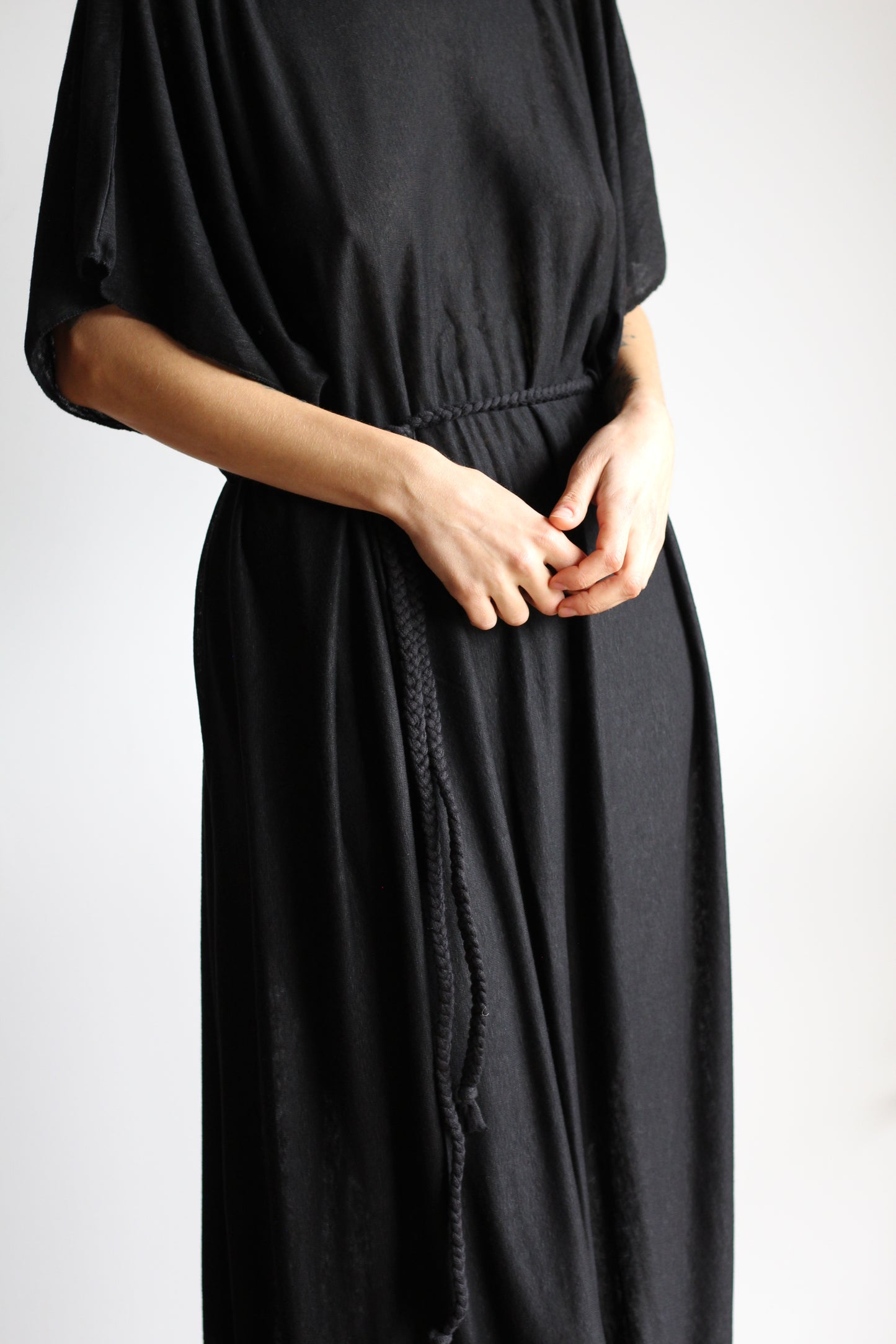 Long Kaftan Dress | Black | one size