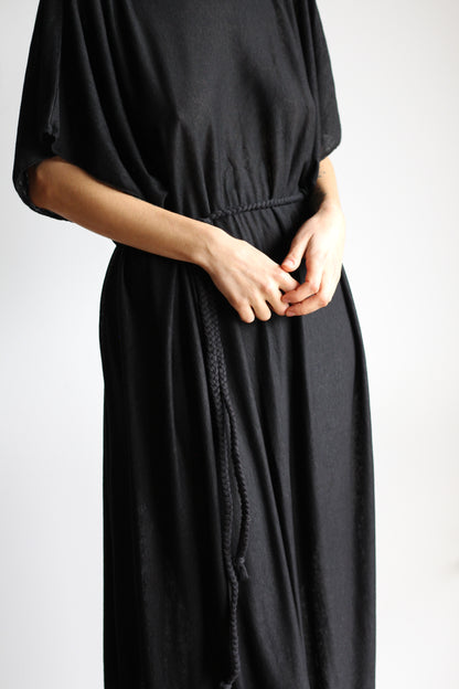 Long Kaftan Dress | Black | one size
