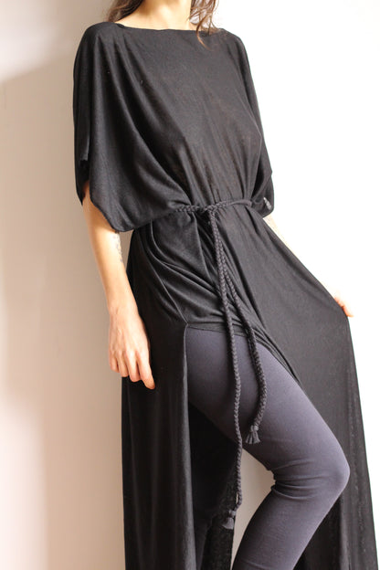 Long Kaftan Dress | Black | one size