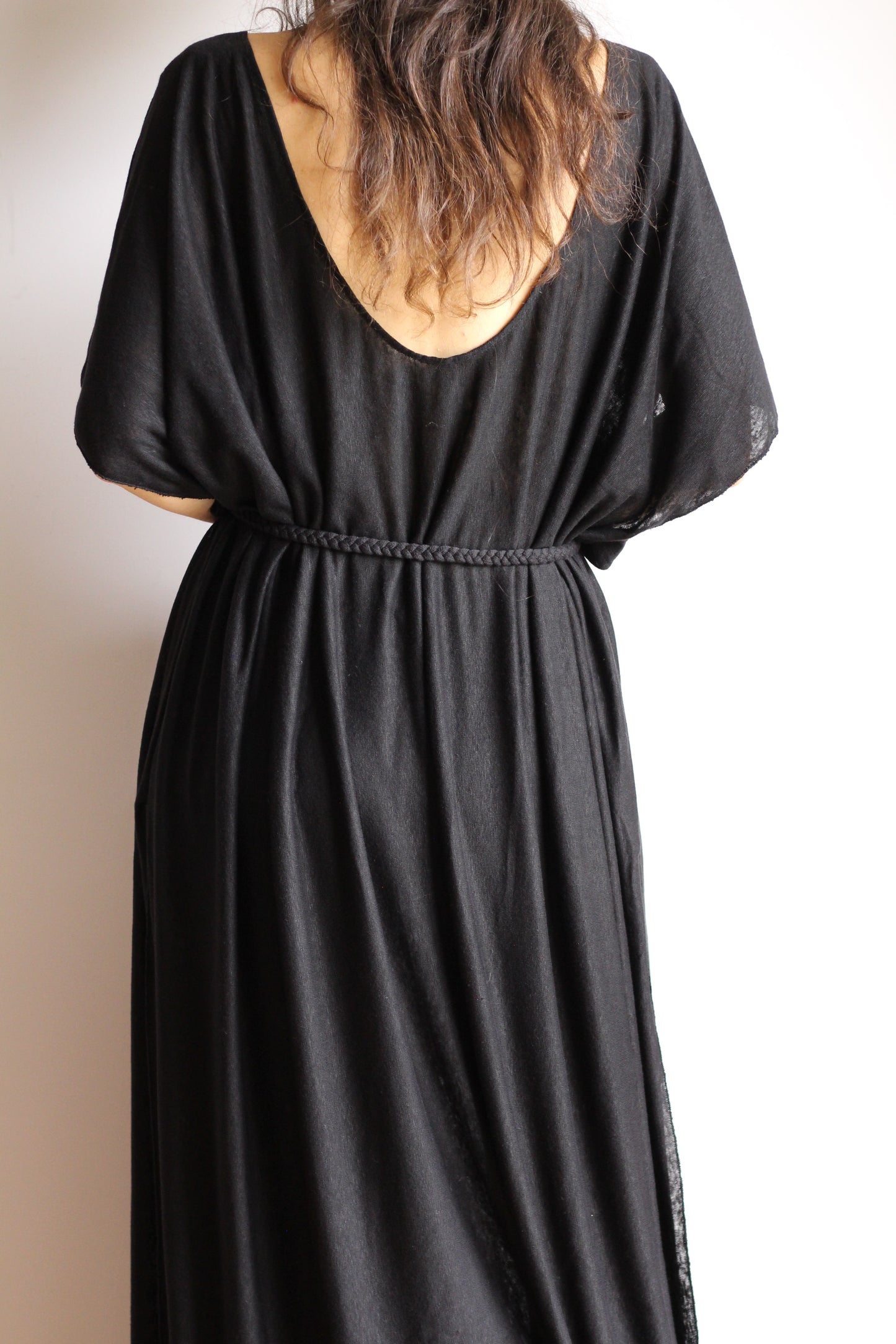 Long Kaftan Dress | Black | one size