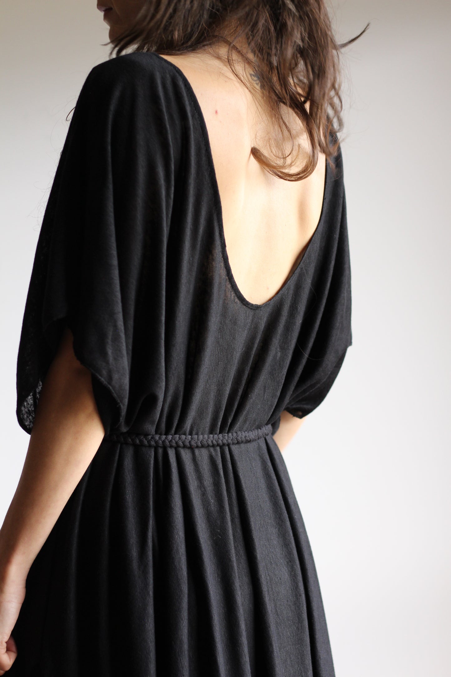 Long Kaftan Dress | Black | one size