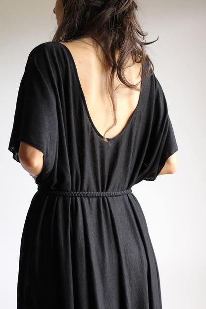 Long Kaftan Dress | Black | one size