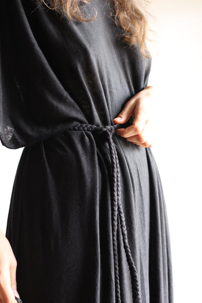 Long Kaftan Dress | Black | one size