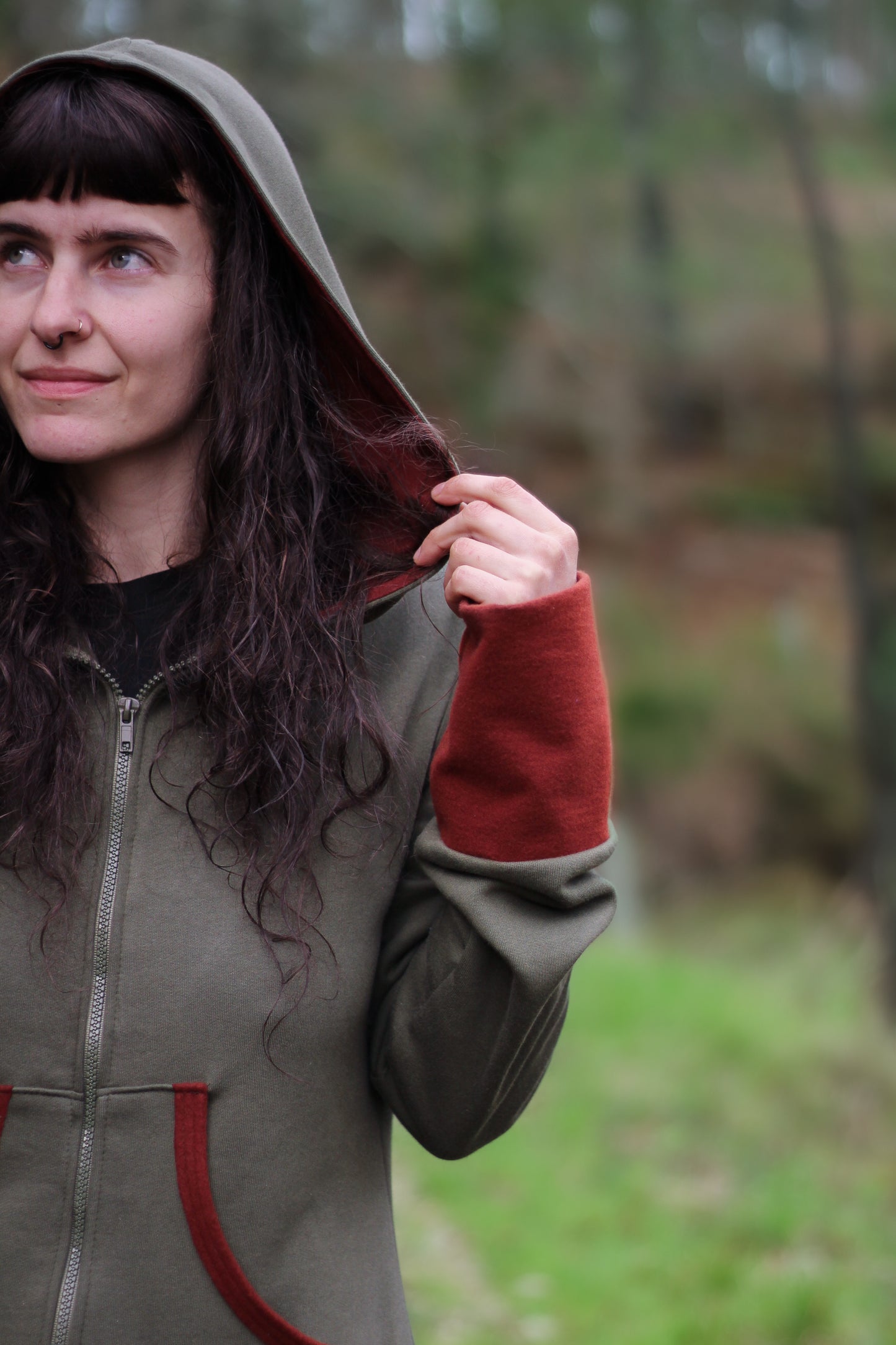 LAVENDER Coat | Green & Burnt Orange