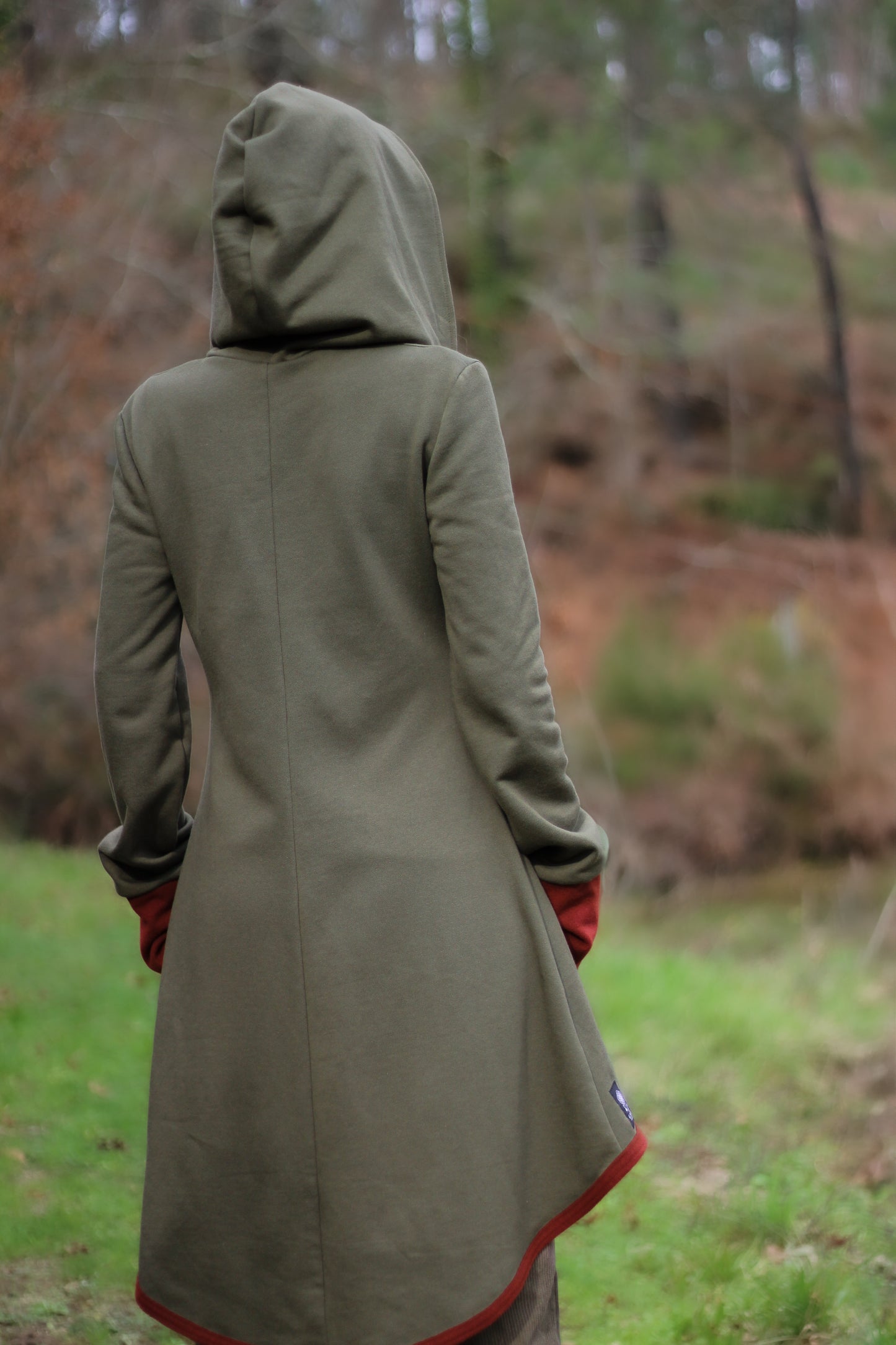 LAVENDER Coat | Green & Burnt Orange