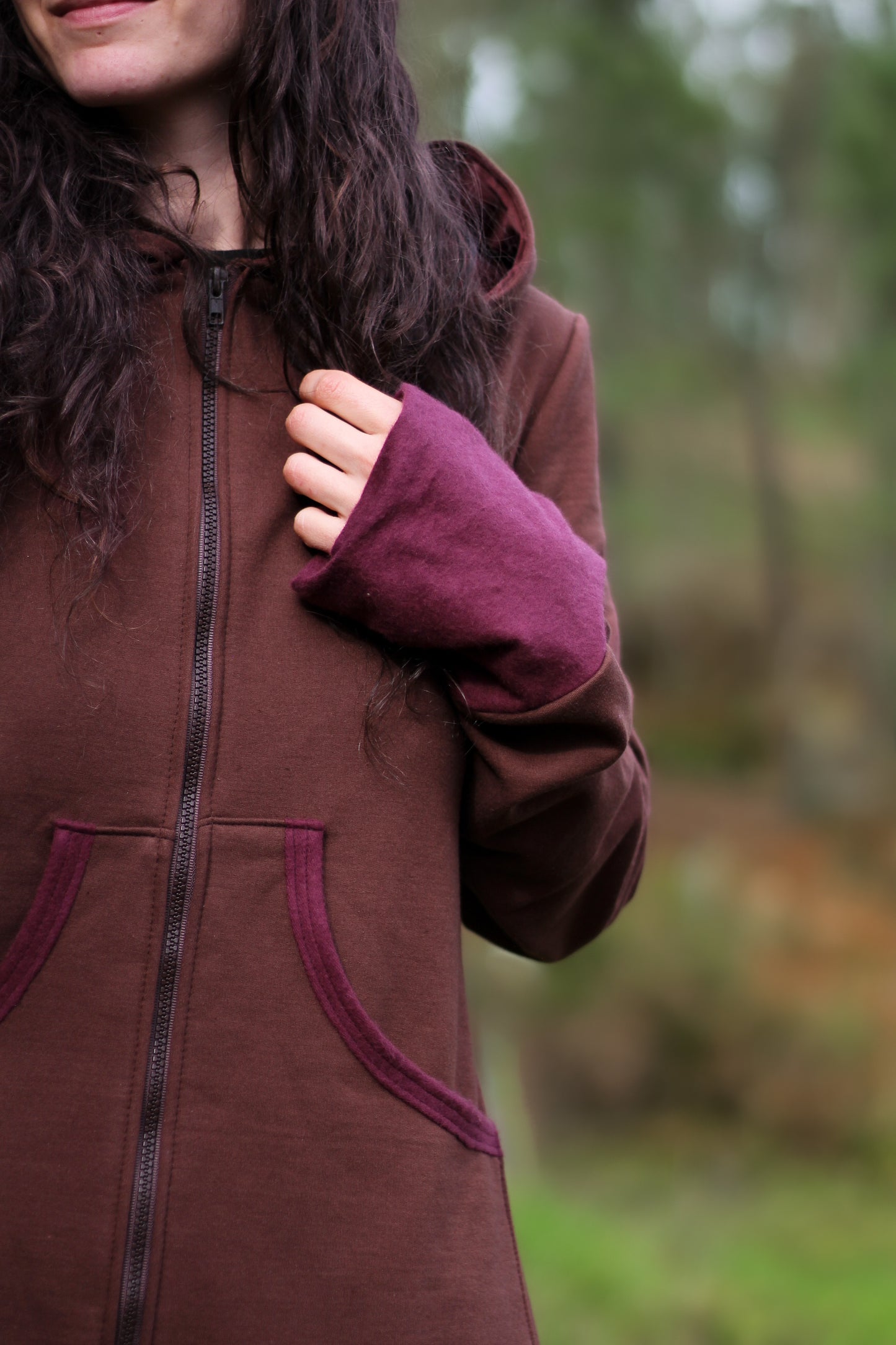 LAVENDER Coat | Brown & Cherry