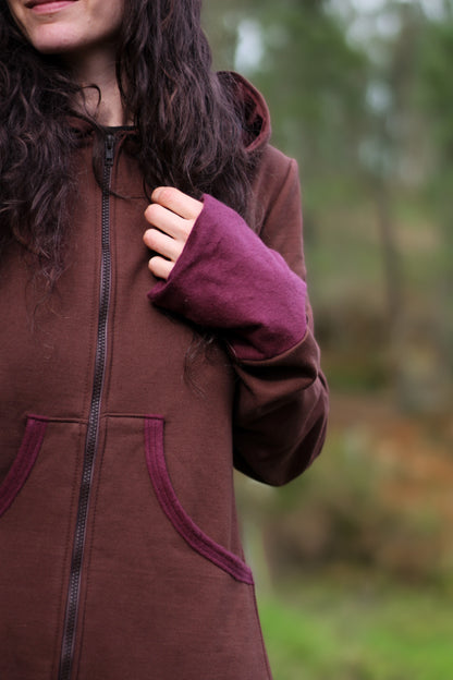 LAVENDER Coat | Brown & Cherry