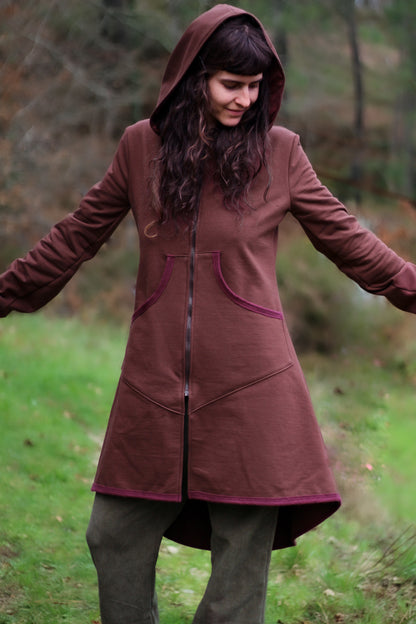 LAVENDER Coat | Brown & Cherry