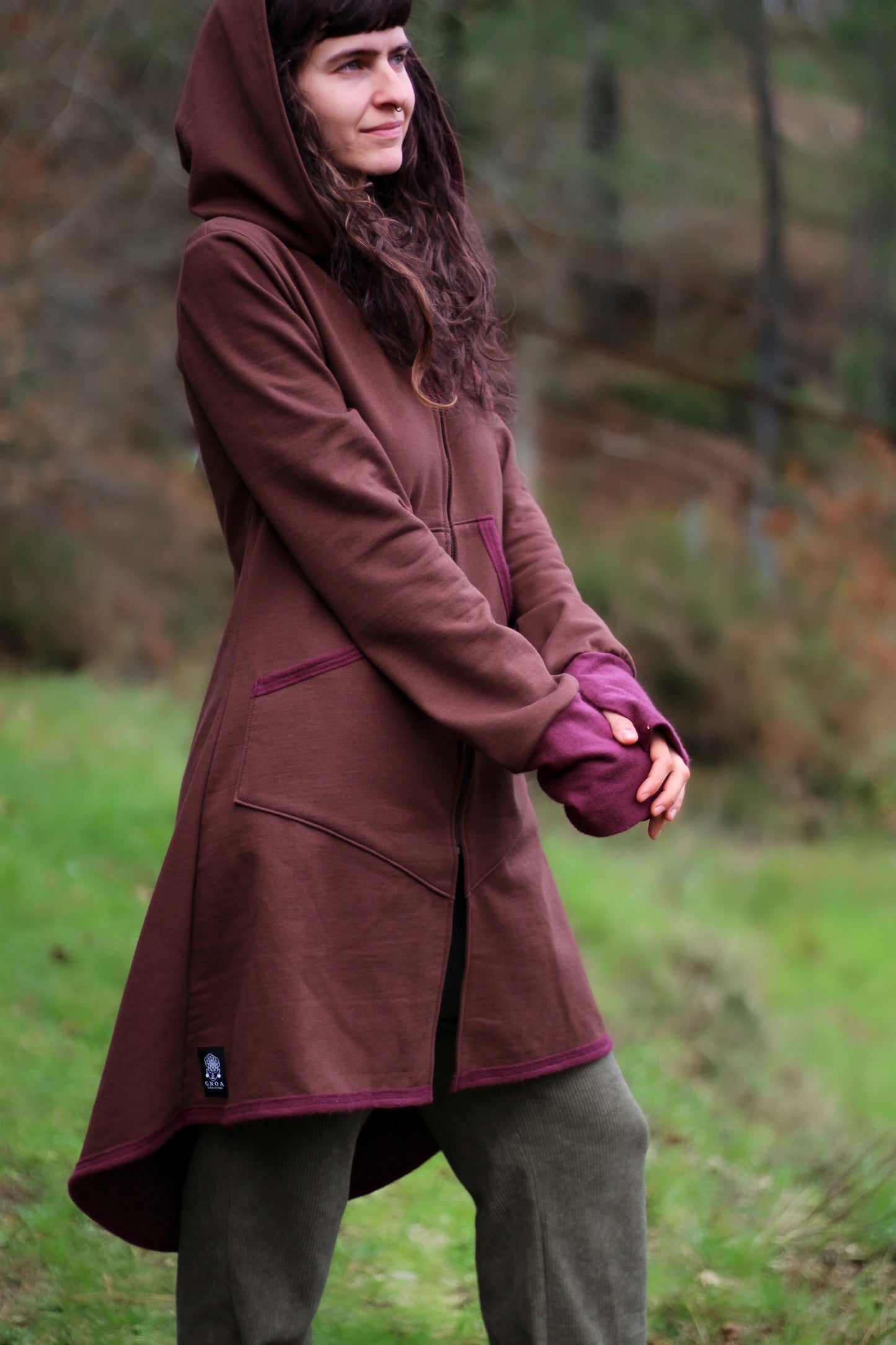 LAVENDER Coat | Brown & Cherry