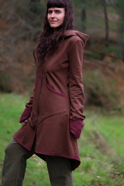 LAVENDER Coat | Brown & Cherry
