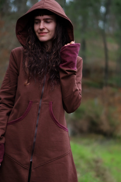 LAVENDER Coat | Brown & Cherry