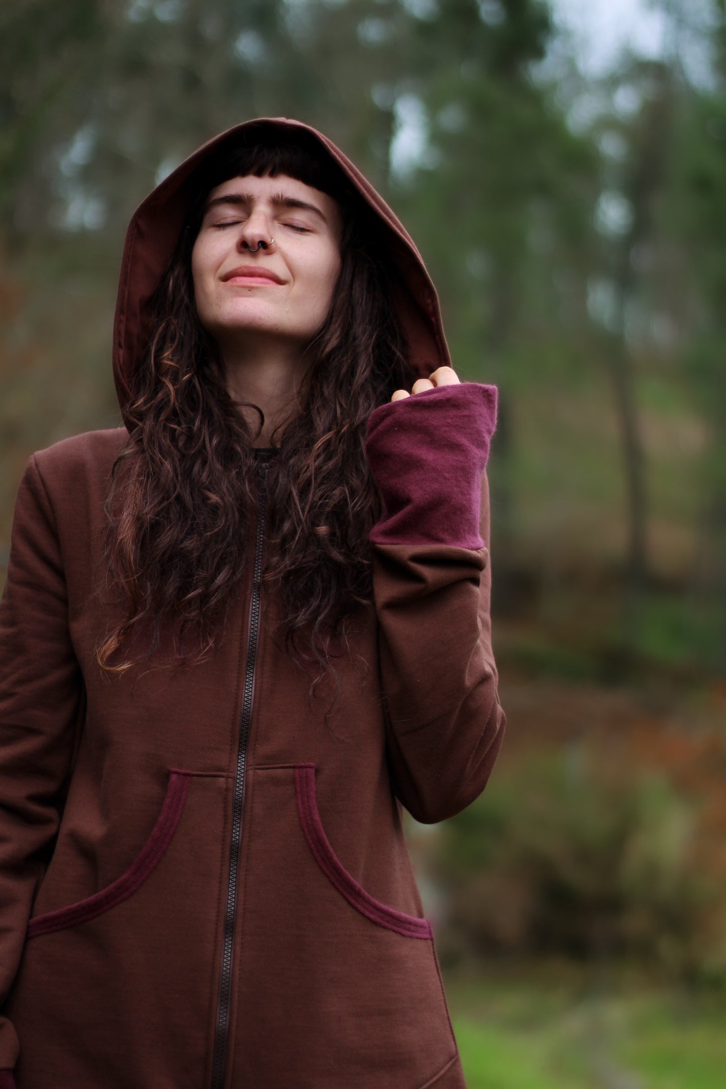 LAVENDER Coat | Brown & Cherry