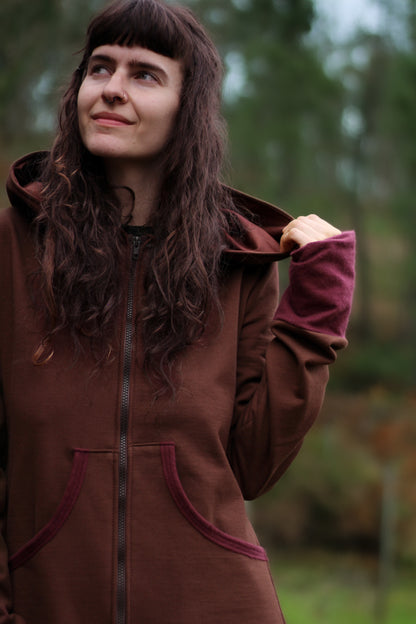 LAVENDER Coat | Brown & Cherry