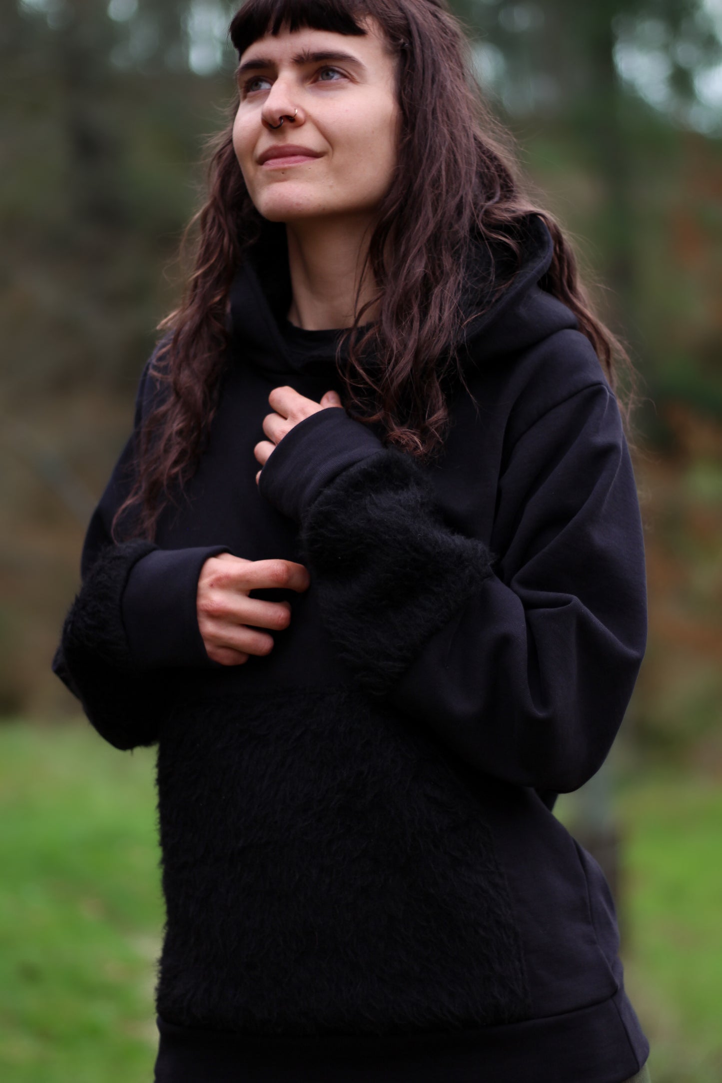 Black fur sweater