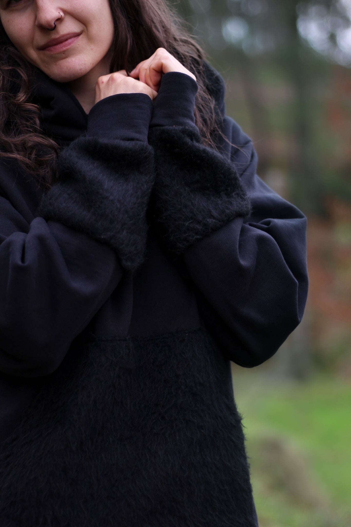 Black fur sweater