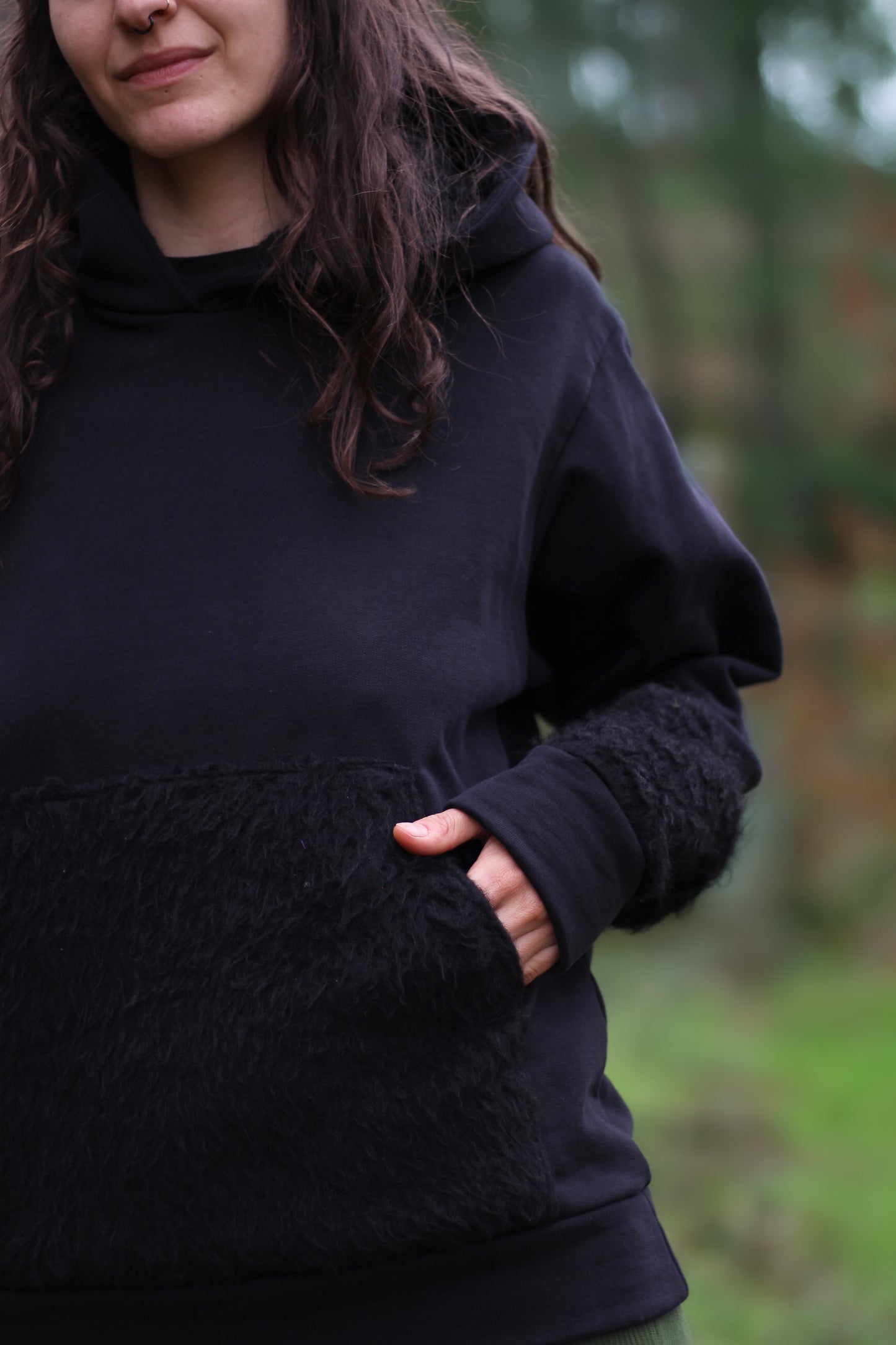 Black fur sweater
