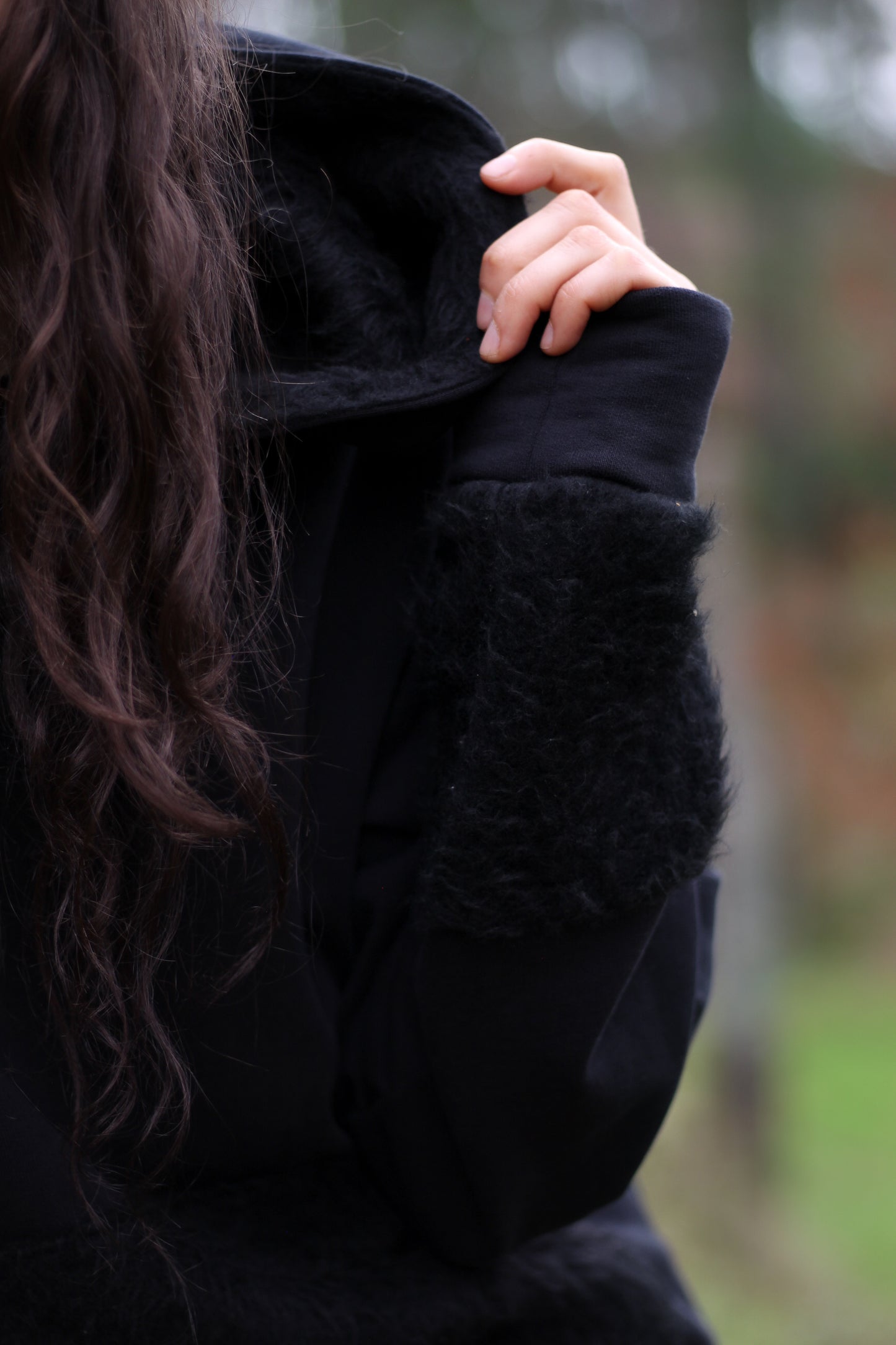 Black fur sweater