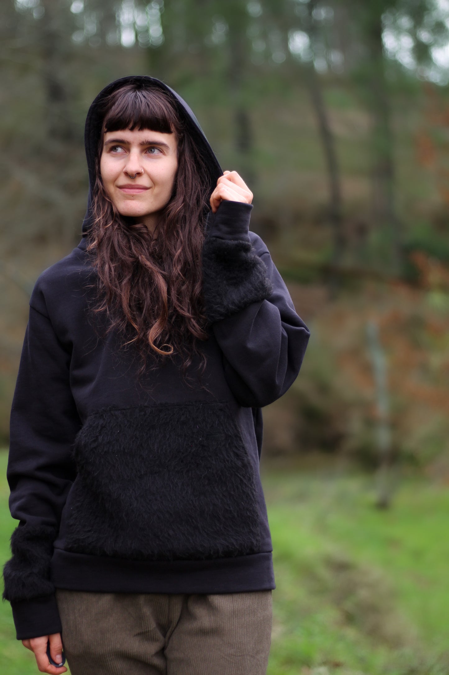 Black fur sweater