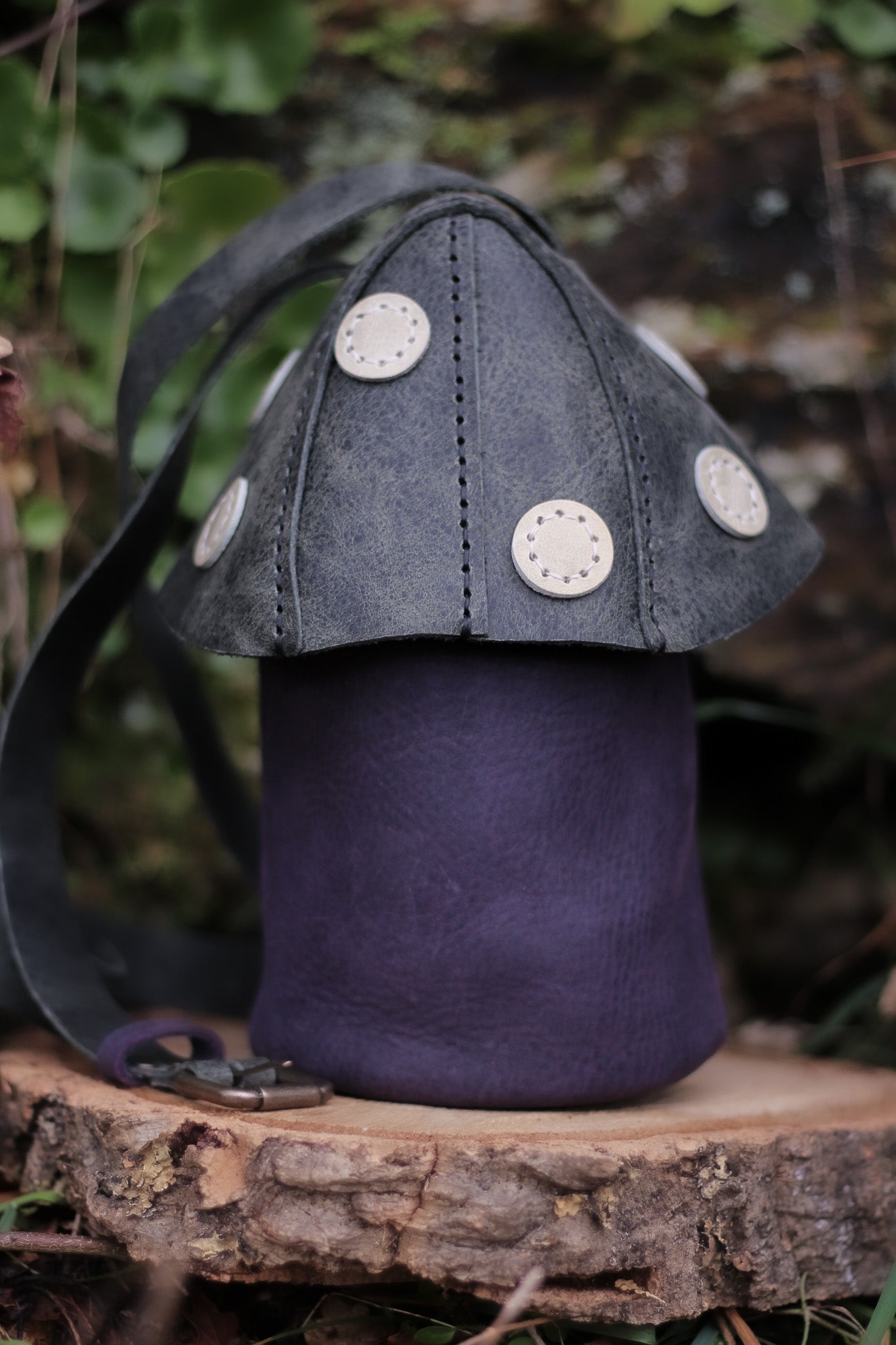 Mushie Bag | Dark Green & Purple