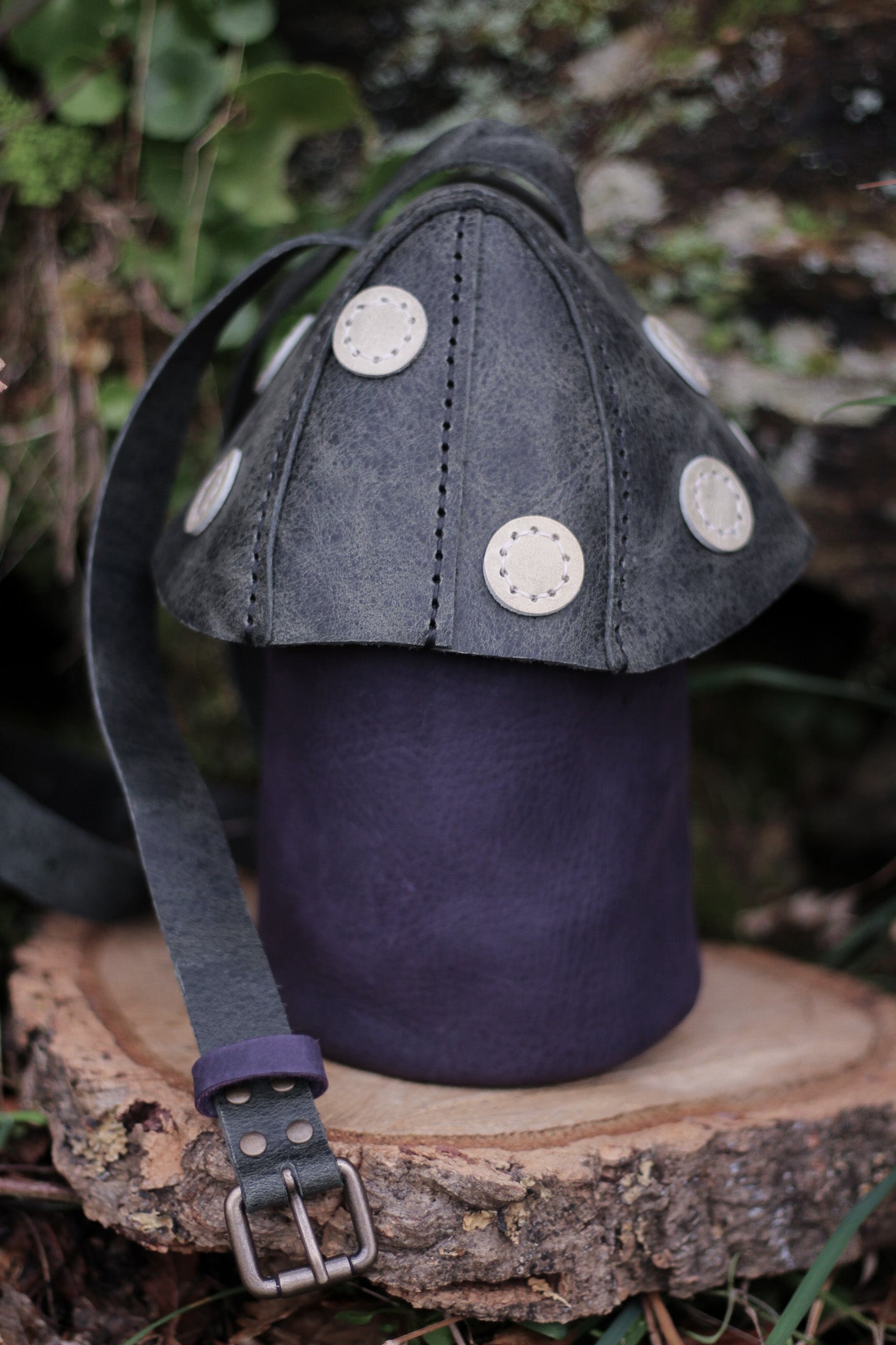 Mushie Bag | Dark Green & Purple