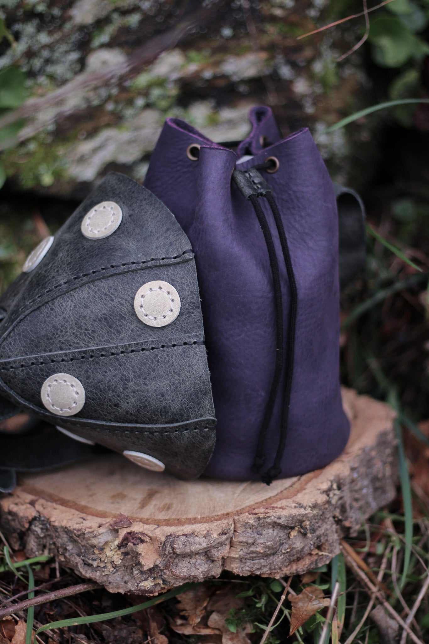 Mushie Bag | Dark Green & Purple