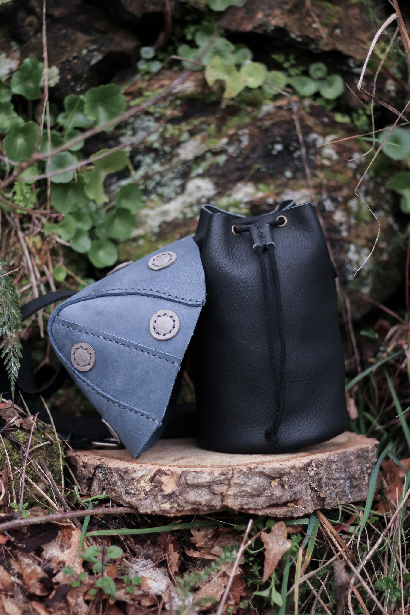 Mushie Bag | Black & Blue