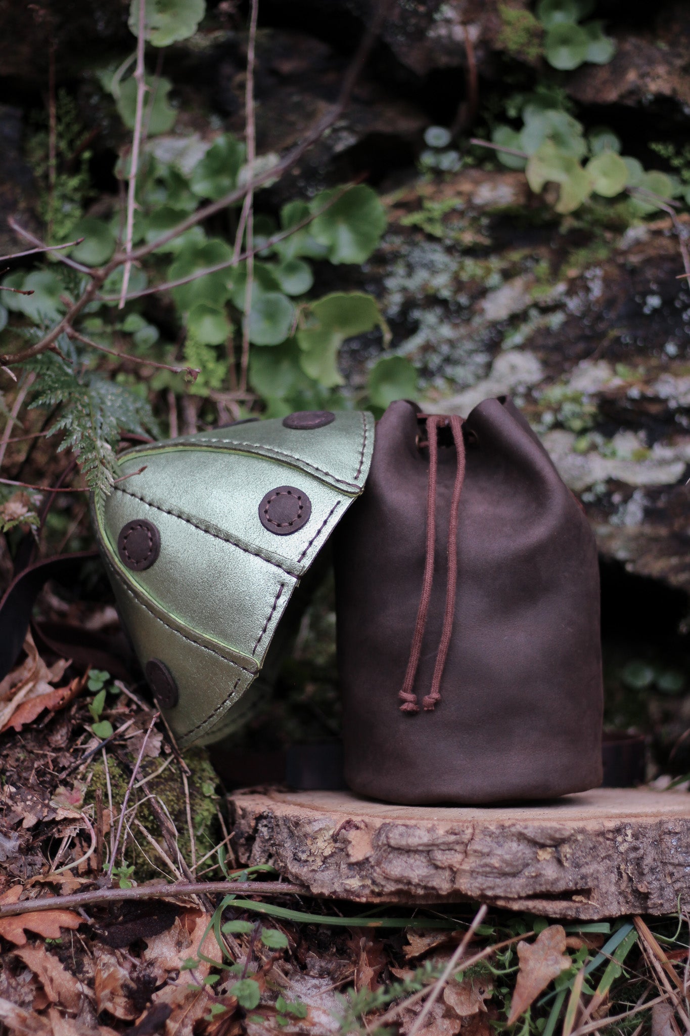 Mushie Bag | Brown & Green