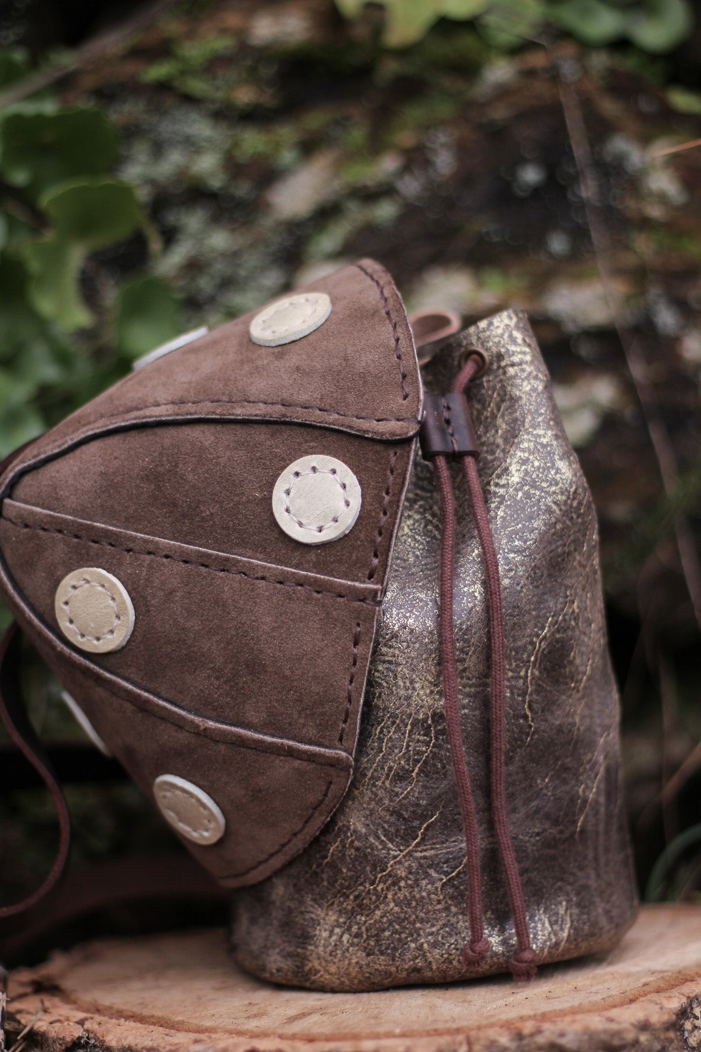 Mushie Bag | Brown & Gold