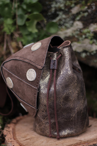 Mushie Bag | Brown & Gold