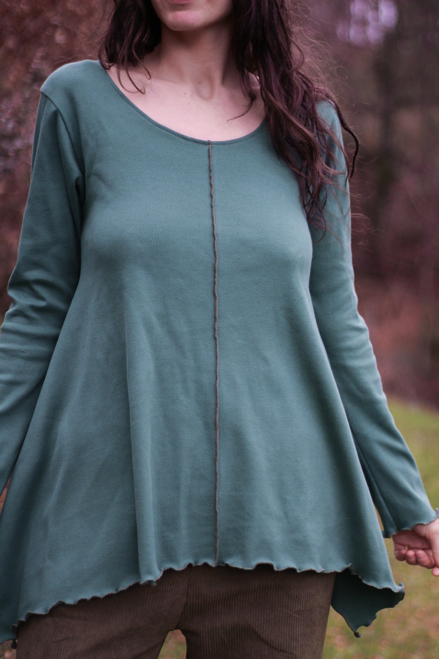 LILY long sleeve blouse | Blue turquoise