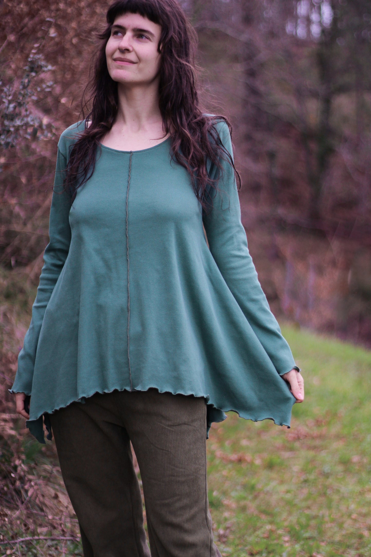 LILY long sleeve blouse | Blue turquoise