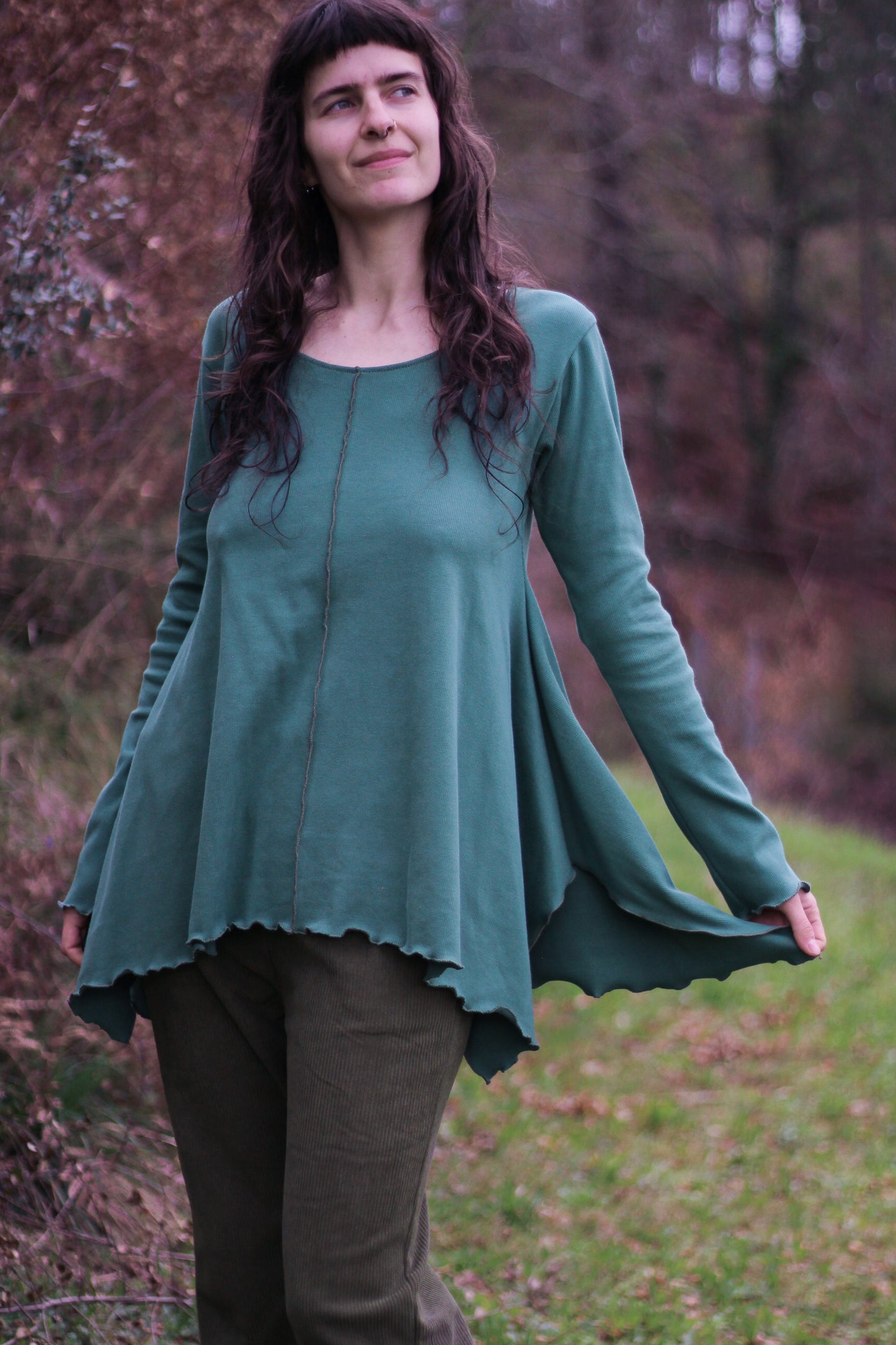 LILY long sleeve blouse | Blue turquoise