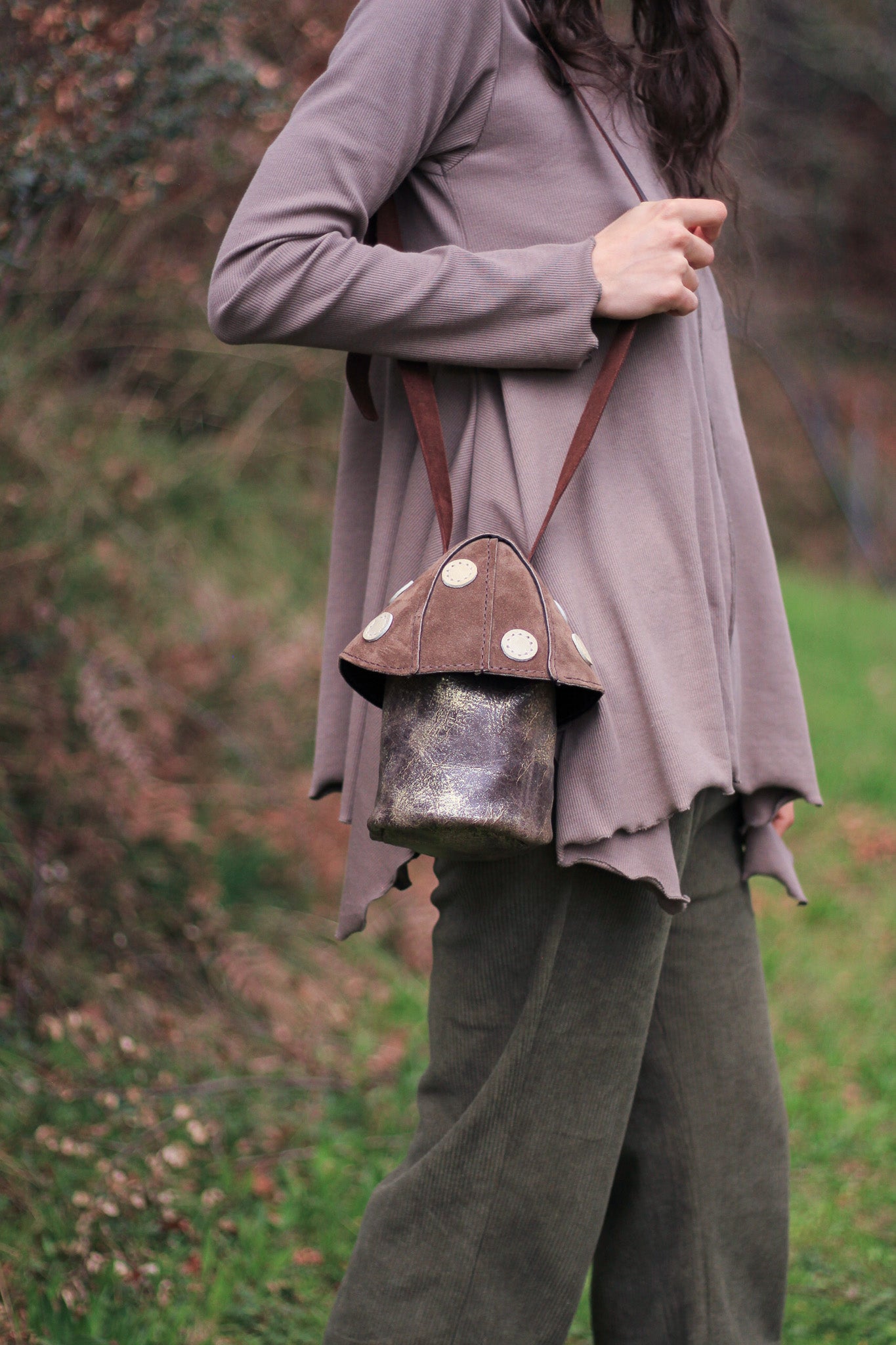 Mushie Bag | Brown & Gold