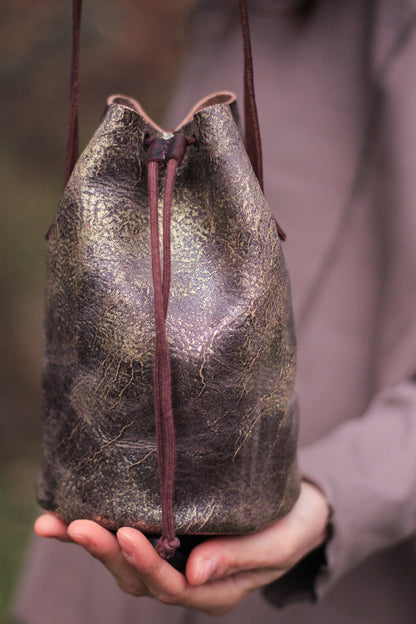 Mushie Bag | Brown & Gold