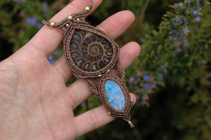 Ammonite & Moonstone pendant