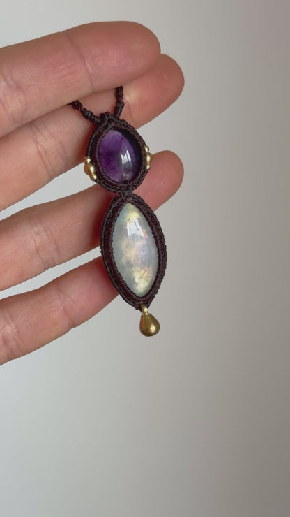 Amethyst & Moonstone Pendant | Soul Collection