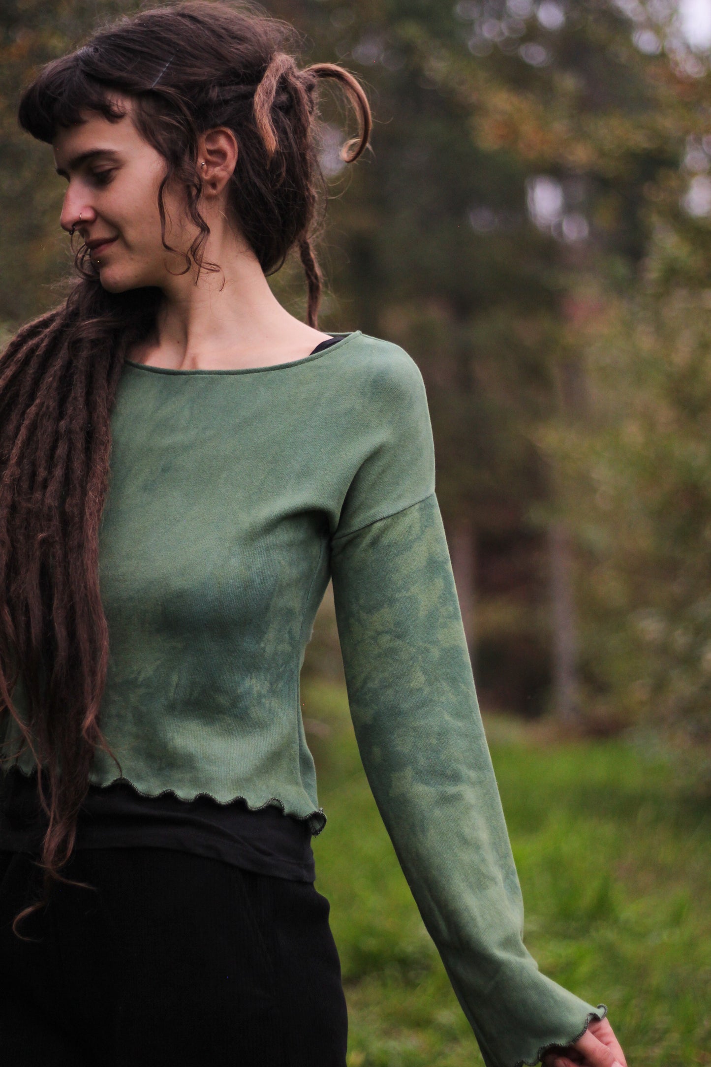 CALENDULA Long Sleeve Crop | Green