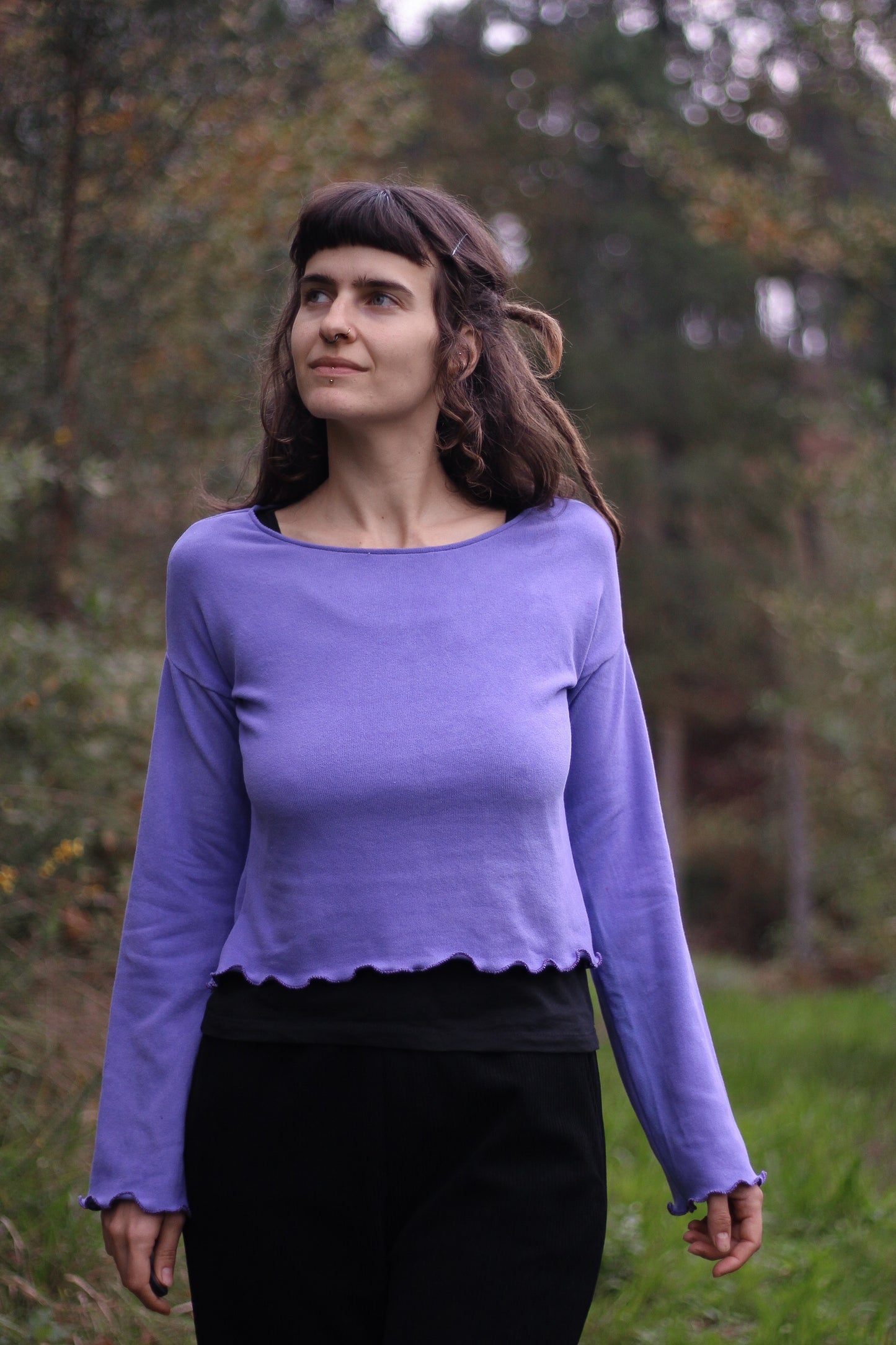 CALENDULA Long Sleeve Crop | Violet