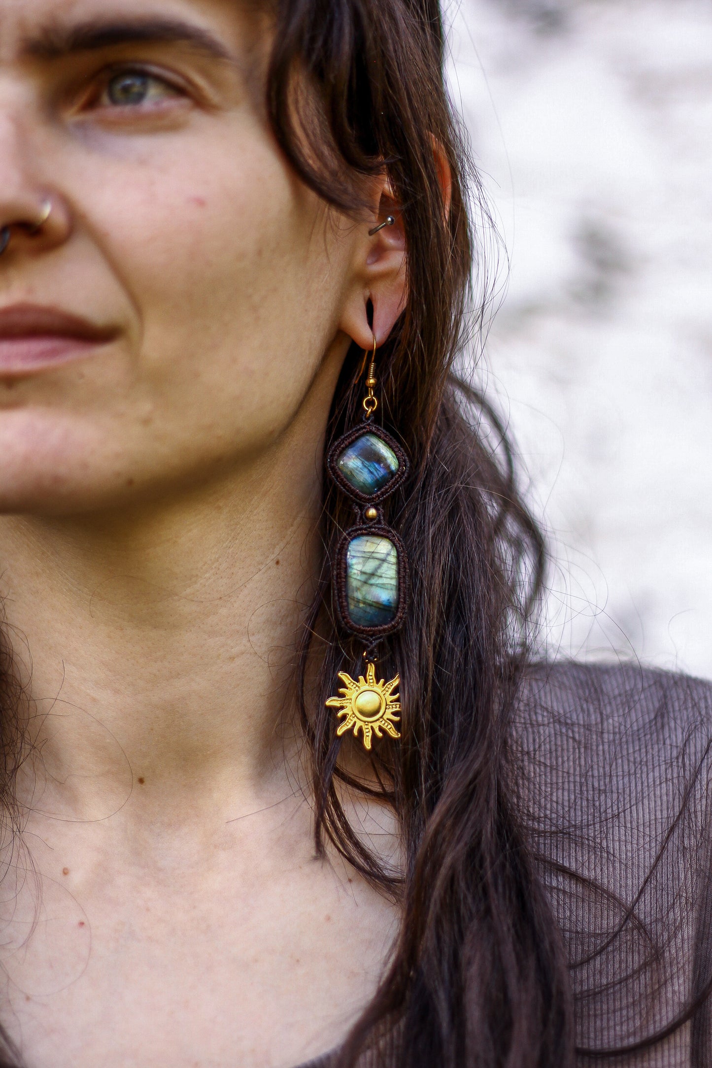 Sun earrings | Labradorite