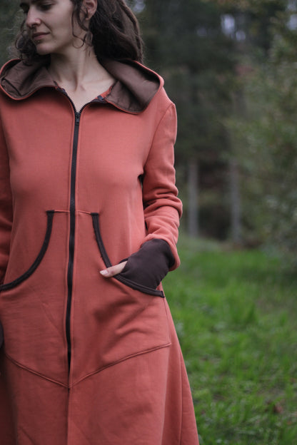 LAVENDER Coat | Orange & Brown