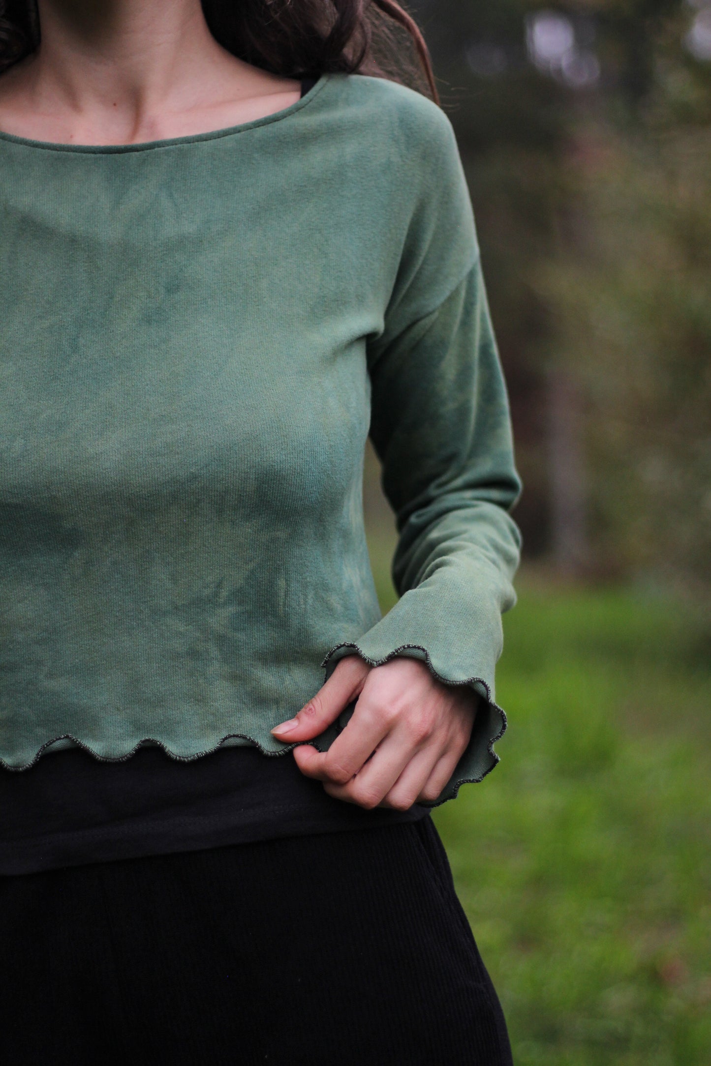 CALENDULA Long Sleeve Crop | Green