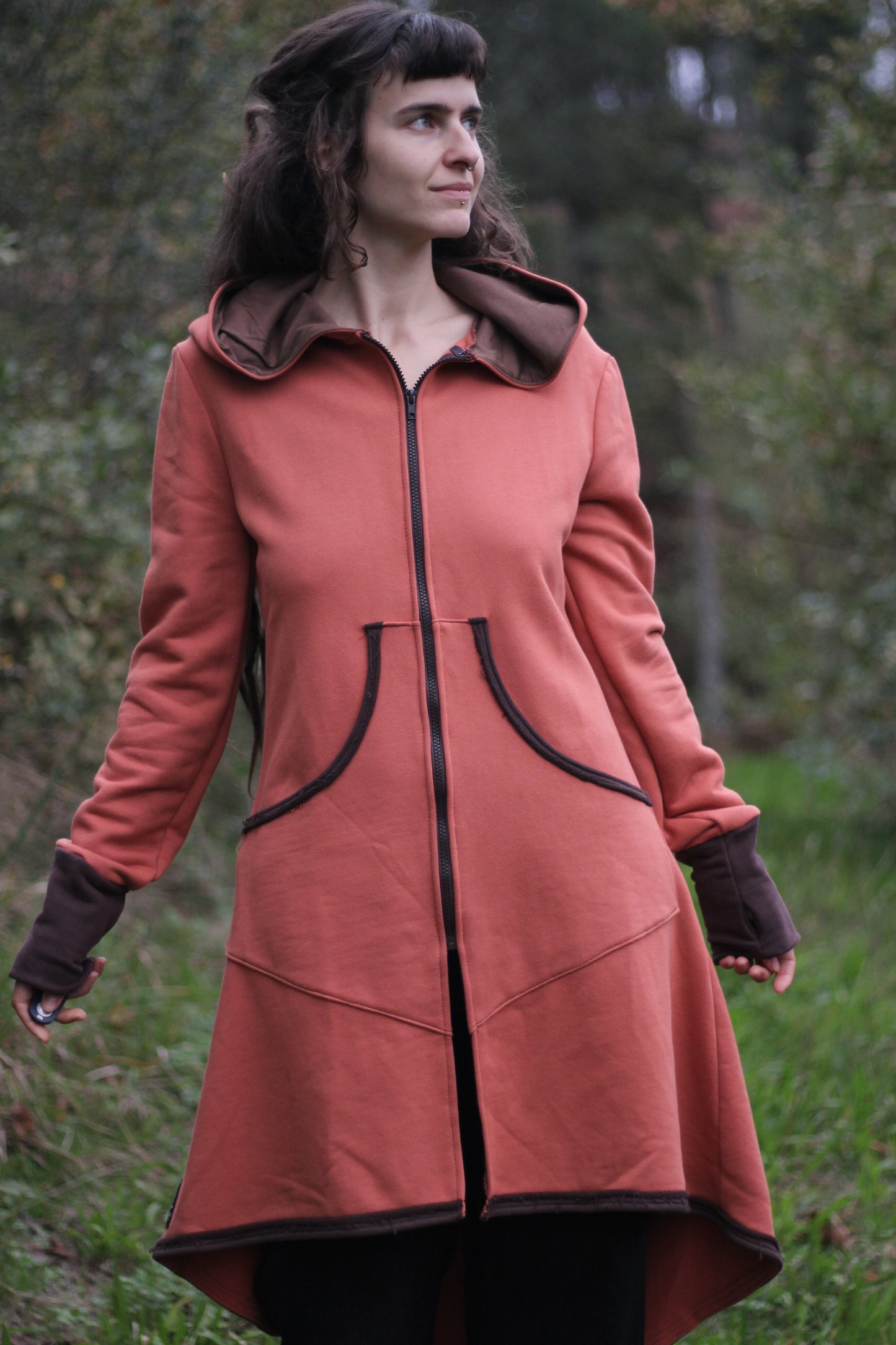 LAVENDER Coat | Orange & Brown