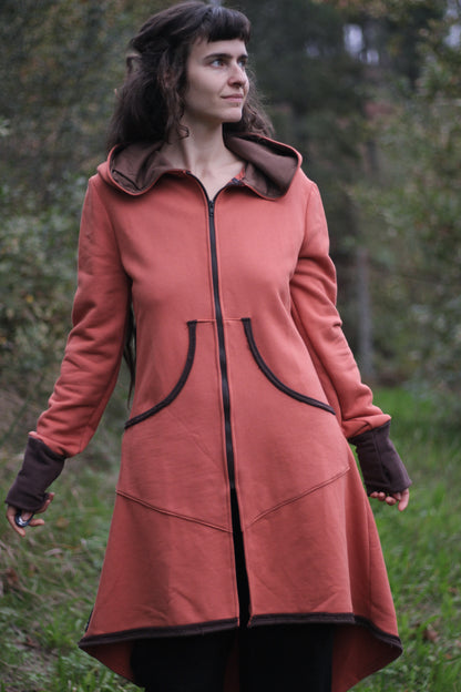 LAVENDER Coat | Orange & Brown