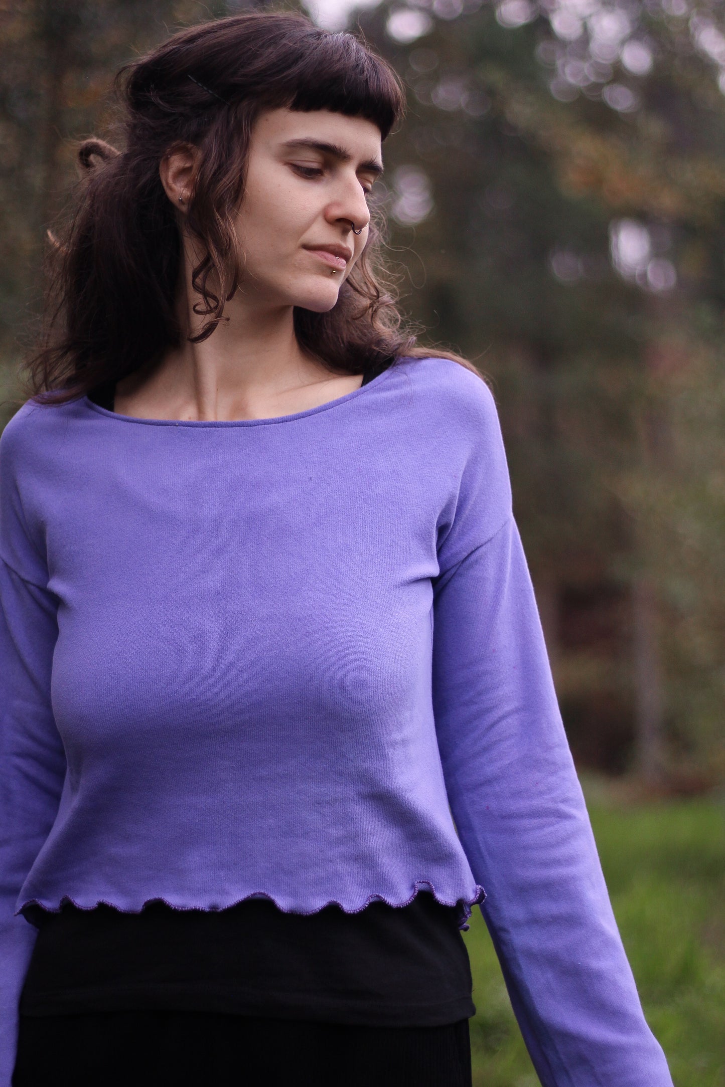 CALENDULA Long Sleeve Crop | Violet