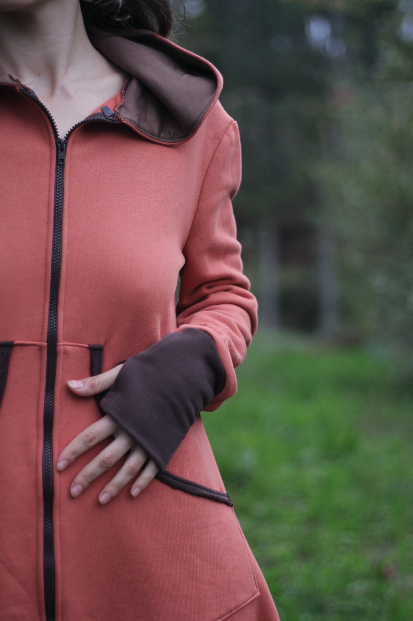 LAVENDER Coat | Orange & Brown