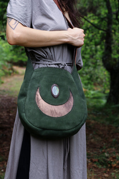 Big moon shoulder bag | Forest Green